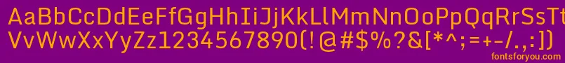 MondaRegular Font – Orange Fonts on Purple Background