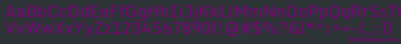 Czcionka MondaRegular – fioletowe czcionki na czarnym tle