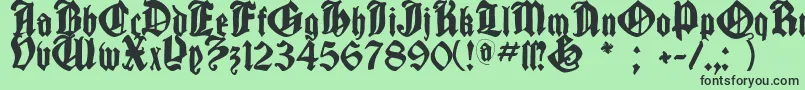 フォントCantaragotica – 緑の背景に黒い文字