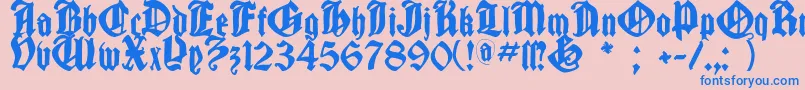Cantaragotica Font – Blue Fonts on Pink Background