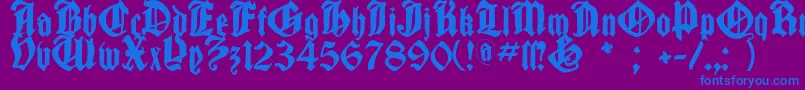 フォントCantaragotica – 紫色の背景に青い文字