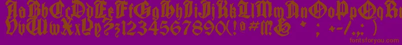 フォントCantaragotica – 紫色の背景に茶色のフォント