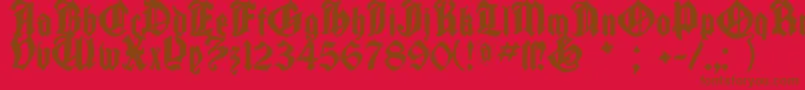 Cantaragotica-Schriftart – Braune Schriften auf rotem Hintergrund