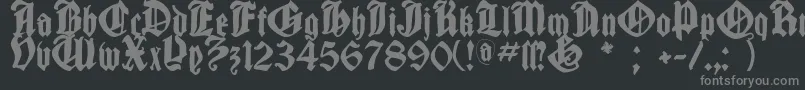 フォントCantaragotica – 黒い背景に灰色の文字