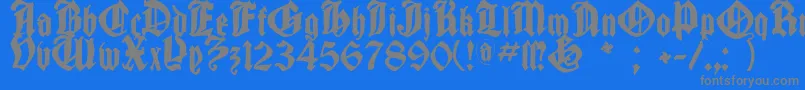 フォントCantaragotica – 青い背景に灰色の文字
