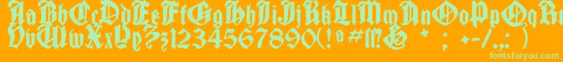 Cantaragotica Font – Green Fonts on Orange Background