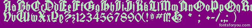 フォントCantaragotica – 紫の背景に緑のフォント