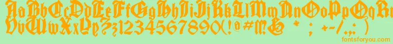 Cantaragotica Font – Orange Fonts on Green Background