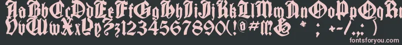 Cantaragotica-fontti – vaaleanpunaiset fontit mustalla taustalla