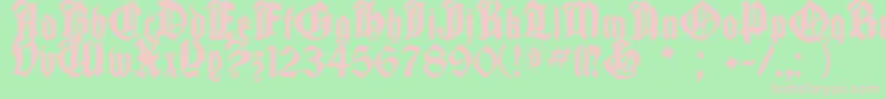 Cantaragotica-fontti – vaaleanpunaiset fontit vihreällä taustalla