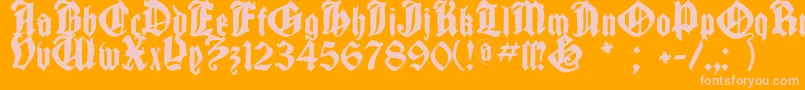 Cantaragotica Font – Pink Fonts on Orange Background