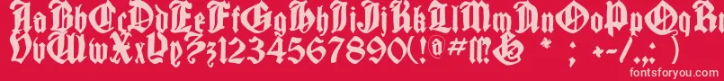 Cantaragotica-Schriftart – Rosa Schriften auf rotem Hintergrund