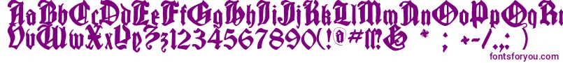 Czcionka Cantaragotica – fioletowe czcionki