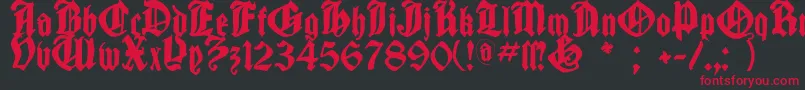 Cantaragotica Font – Red Fonts on Black Background