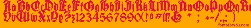 Cantaragotica Font – Red Fonts on Orange Background