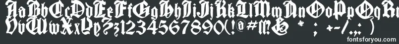 Cantaragotica-Schriftart – Weiße Schriften auf schwarzem Hintergrund