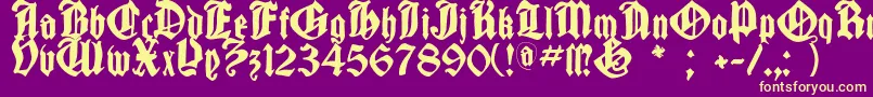 Cantaragotica Font – Yellow Fonts on Purple Background