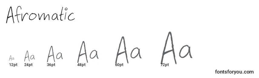 Размеры шрифта Afromatic