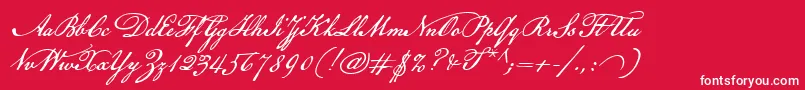 AmericanScribe Font – White Fonts on Red Background