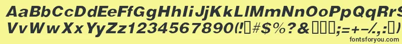 VivassskItalic Font – Black Fonts on Yellow Background