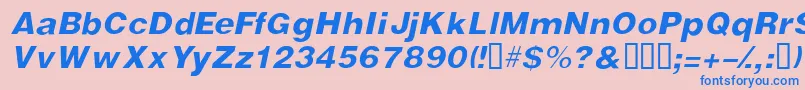 VivassskItalic Font – Blue Fonts on Pink Background