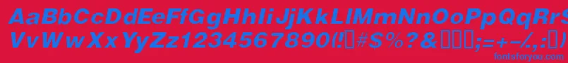 フォントVivassskItalic – 赤い背景に青い文字