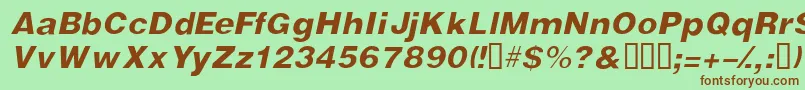 VivassskItalic-fontti – ruskeat fontit vihreällä taustalla