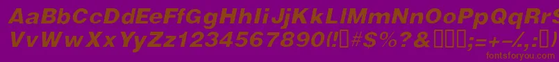フォントVivassskItalic – 紫色の背景に茶色のフォント