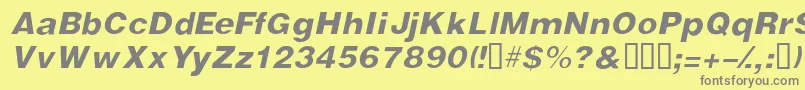 VivassskItalic-Schriftart – Graue Schriften auf gelbem Hintergrund