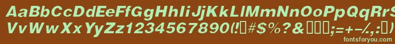 VivassskItalic-fontti – vihreät fontit ruskealla taustalla