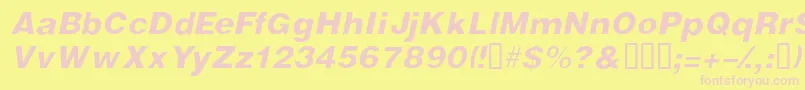 フォントVivassskItalic – ピンクのフォント、黄色の背景