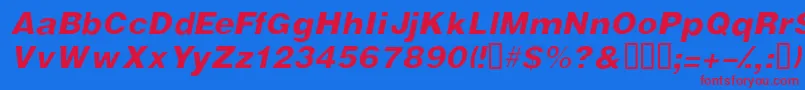 VivassskItalic Font – Red Fonts on Blue Background