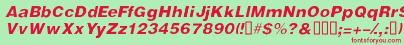 VivassskItalic-Schriftart – Rote Schriften auf grünem Hintergrund