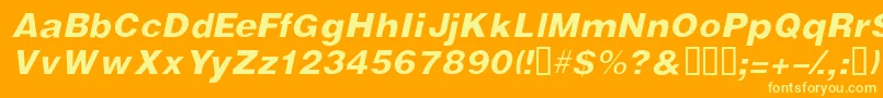 VivassskItalic Font – Yellow Fonts on Orange Background