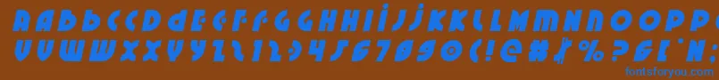 フォントNeuralnomicontitleital – 茶色の背景に青い文字