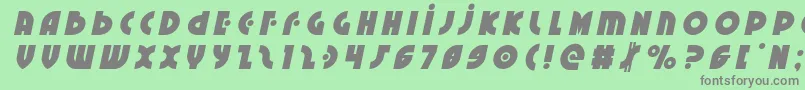 フォントNeuralnomicontitleital – 緑の背景に灰色の文字