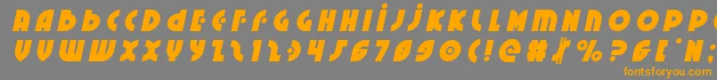フォントNeuralnomicontitleital – オレンジの文字は灰色の背景にあります。