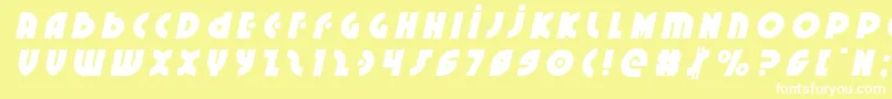 Шрифт Neuralnomicontitleital – белые шрифты на жёлтом фоне