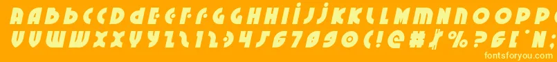 Neuralnomicontitleital-Schriftart – Gelbe Schriften auf orangefarbenem Hintergrund