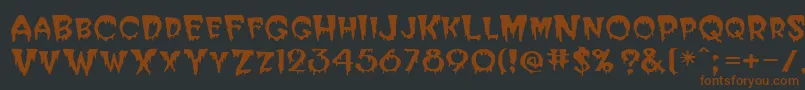 Horror-fontti – ruskeat fontit mustalla taustalla