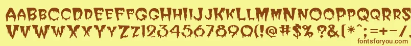 Horror Font – Brown Fonts on Yellow Background