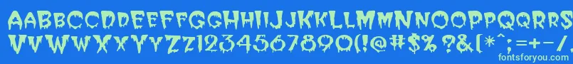 Horror Font – Green Fonts on Blue Background