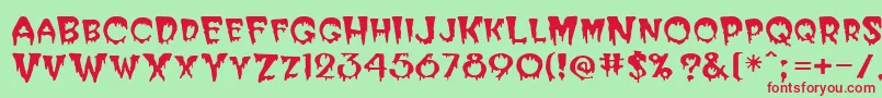 Horror Font – Red Fonts on Green Background