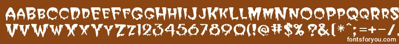 Horror Font – White Fonts on Brown Background