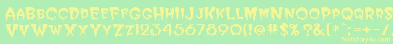 フォントHorror – 黄色の文字が緑の背景にあります