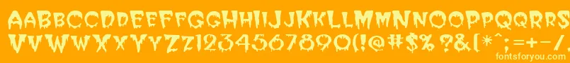 Horror Font – Yellow Fonts on Orange Background