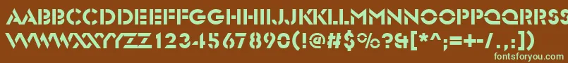 Glasersted-fontti – vihreät fontit ruskealla taustalla