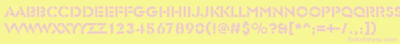 Glasersted-fontti – vaaleanpunaiset fontit keltaisella taustalla