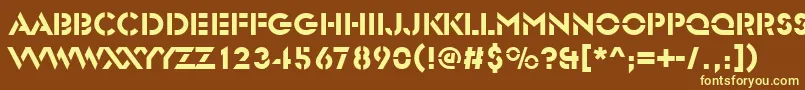 Glasersted-fontti – keltaiset fontit ruskealla taustalla