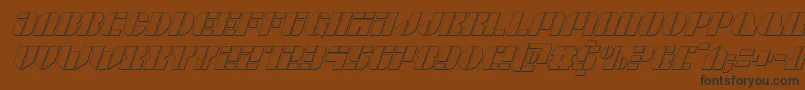 フォントLeaguewars3Dital – 黒い文字が茶色の背景にあります